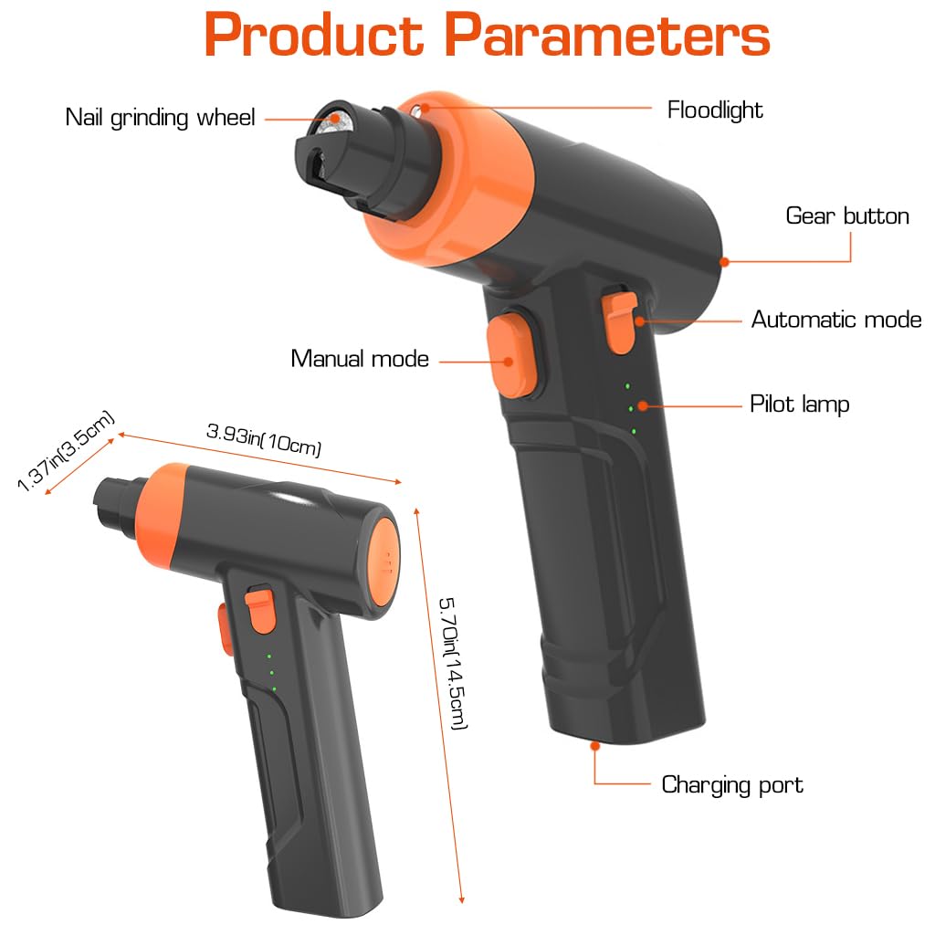 Qpets Dog Nail Grinder Cat Nail Cutter, Low Noise Electric Dog Nail Trimmer with LED Light & 3 Grinding Speeds, Pet Grooming Nail Grinder Rechargeable Nail Cutter for Cat Dog Qpets Dog Nail Grinder Cat Nail Cutter, Low Noise Electric Dog Nail Trimmer with LED Light & 3 Grinding Speeds, Pet Grooming Nail Grinder Rechargeable Nail Cutter for Cat Dog